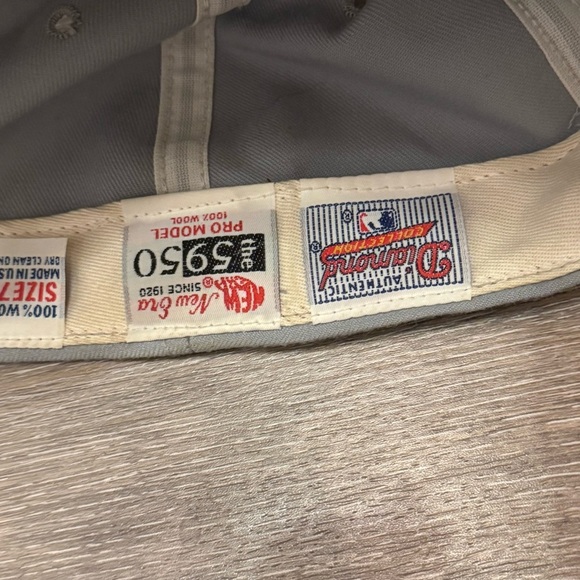 Vintage Baltimore Orioles New Era Pro Model 5950 Fitted Hat Gray USA Made 7 1/2 - Picture 10 of 12